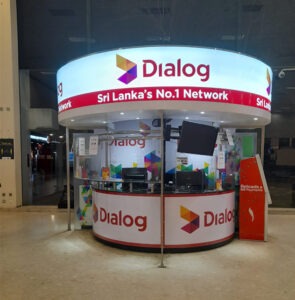 Dialog kiosk at the arrival terminal of CMB Airport.